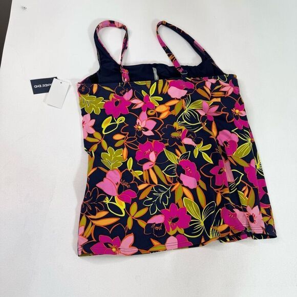 Lands End Tankini Womens Size 10 Deep Sea Jungle Floral Underwire Swim New - Picture 8 of 9